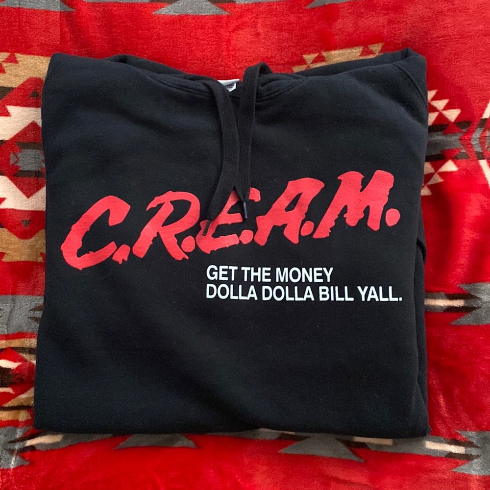 WUTANG CLAN CREAM HOODED SWEATSHIRT SZ XL